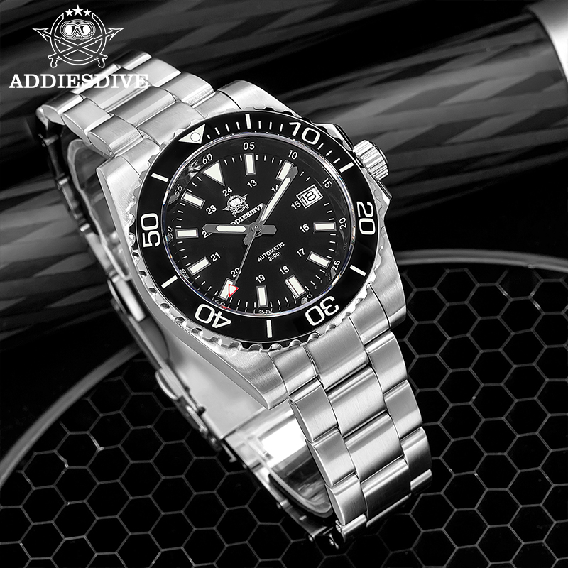 Accessories With Watch - ADDIESDIVE Мужские часы 8215 Механические сапфировые