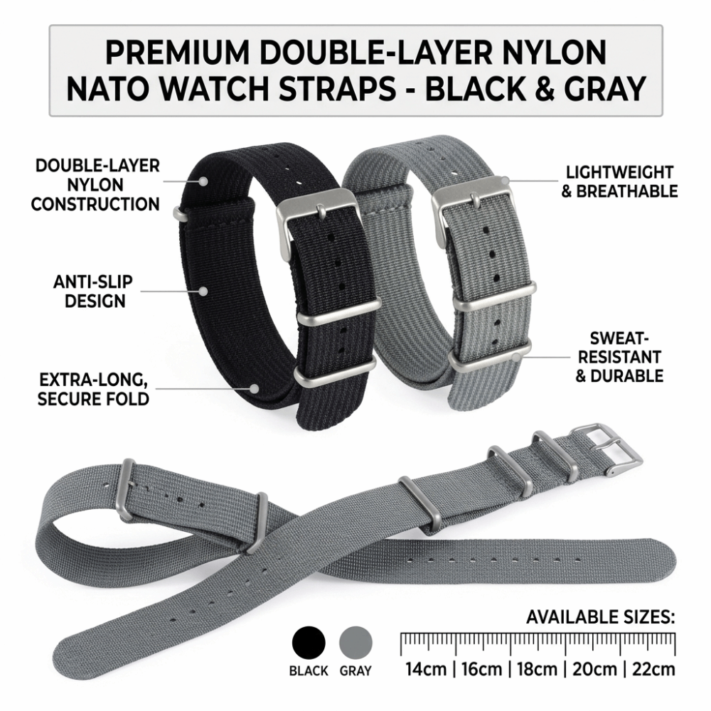 Ремешок для часов NATO 14/16/1 – обзор и цена Nylon Nato Strap