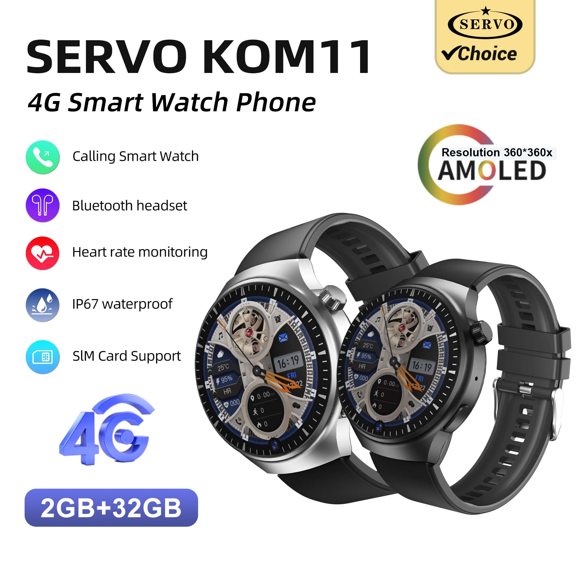 Смарт-часы-телефон SERVO KOM11 – обзор и цена Smartwatch Face